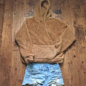 tan sherpa hoodie